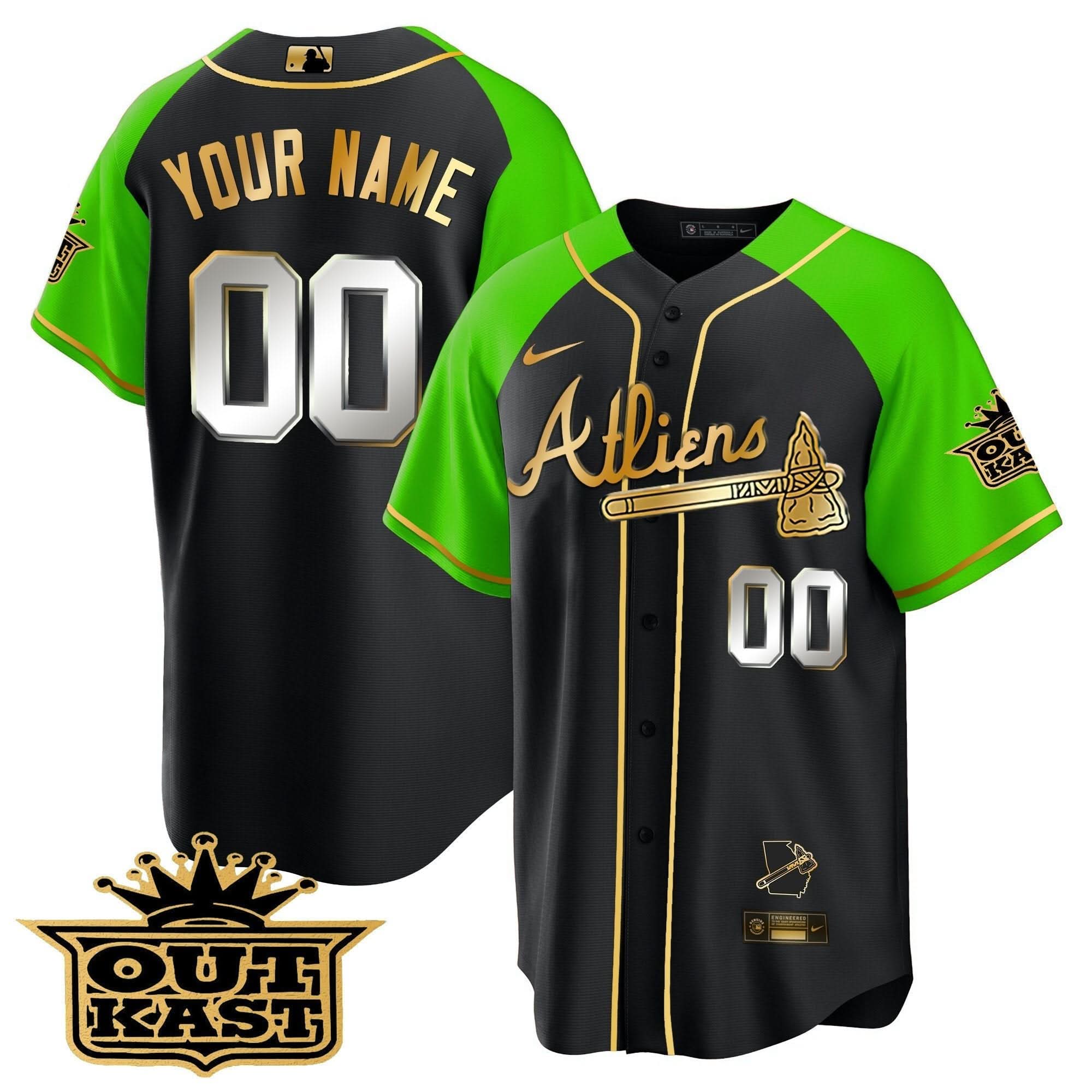 AB Atliens Gold Alternate Cool Base Custom Jersey - Stitched