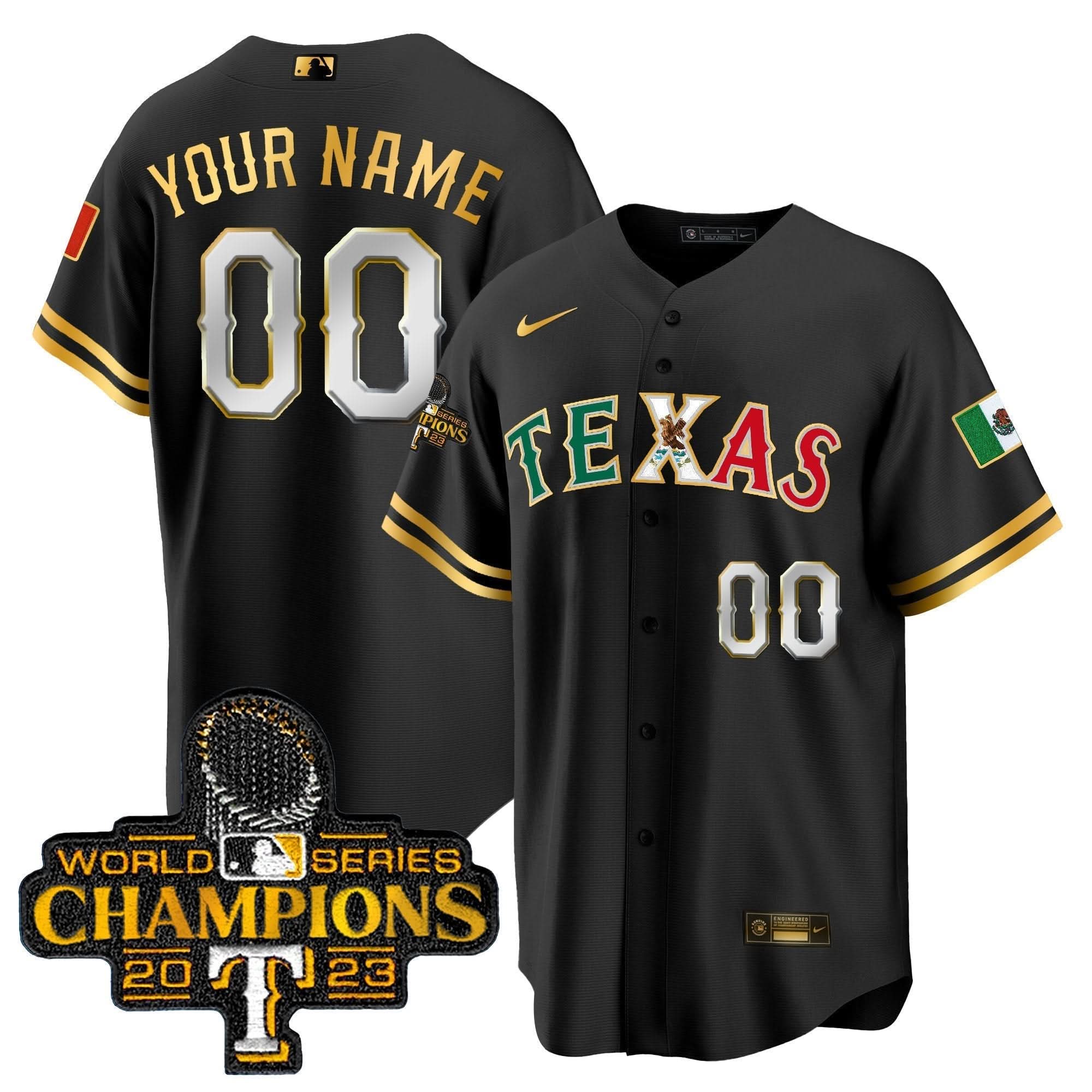 TR Mexico 2023 World Series Champions Baseball Custom Jersey - Stitched