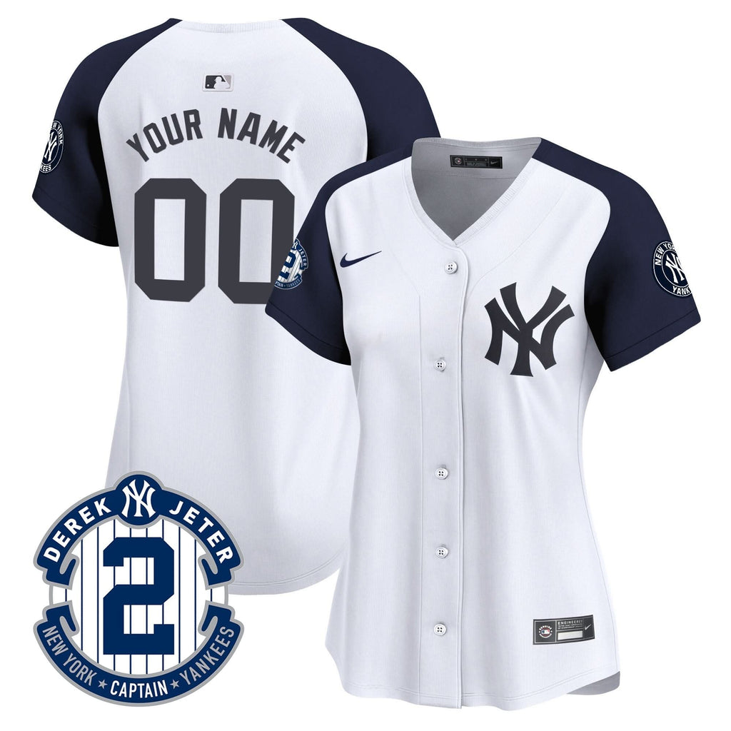 NYY Derek Jeter Patch Vapor Premier Limited Custom Jersey - Stitched