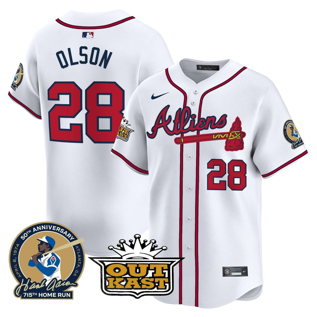 AB Atliens & Hank Aaron Patch Vapor Premier Limited Jersey - Stitched