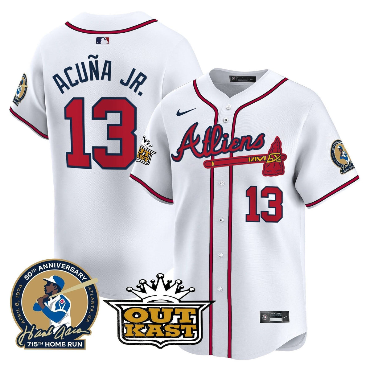 AB Atliens & Hank Aaron Patch Vapor Premier Limited Jersey - Stitched
