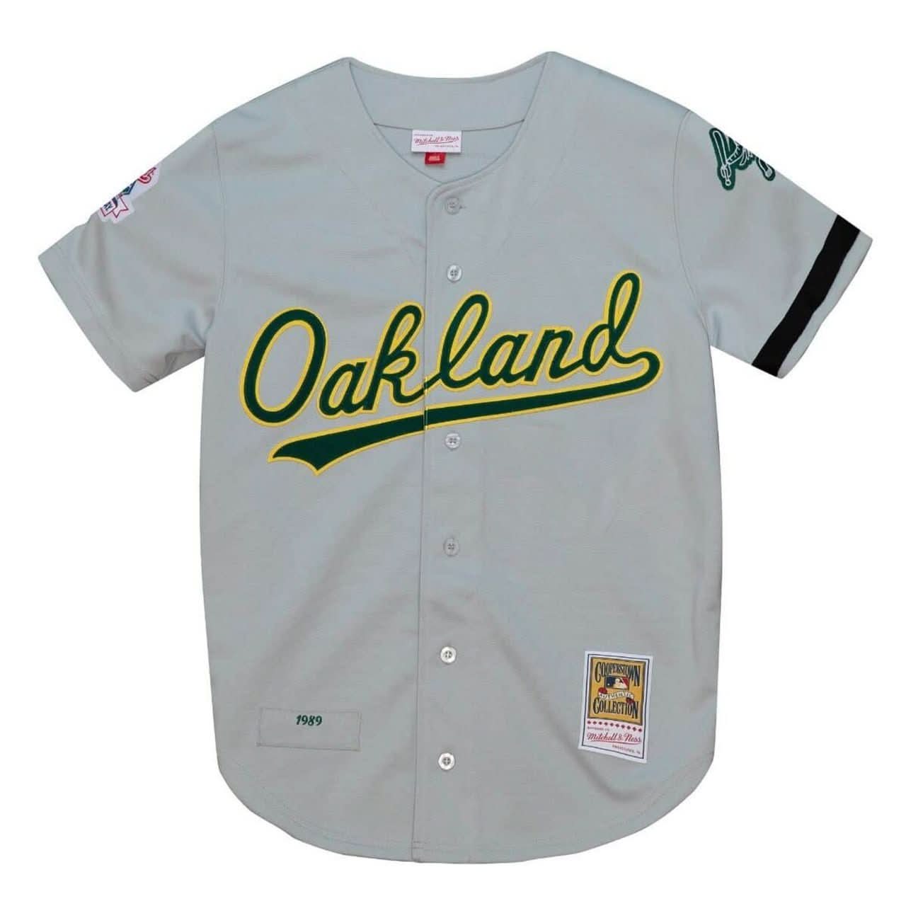 1989 World Series Oakland A's Gray Jersey - Stitched