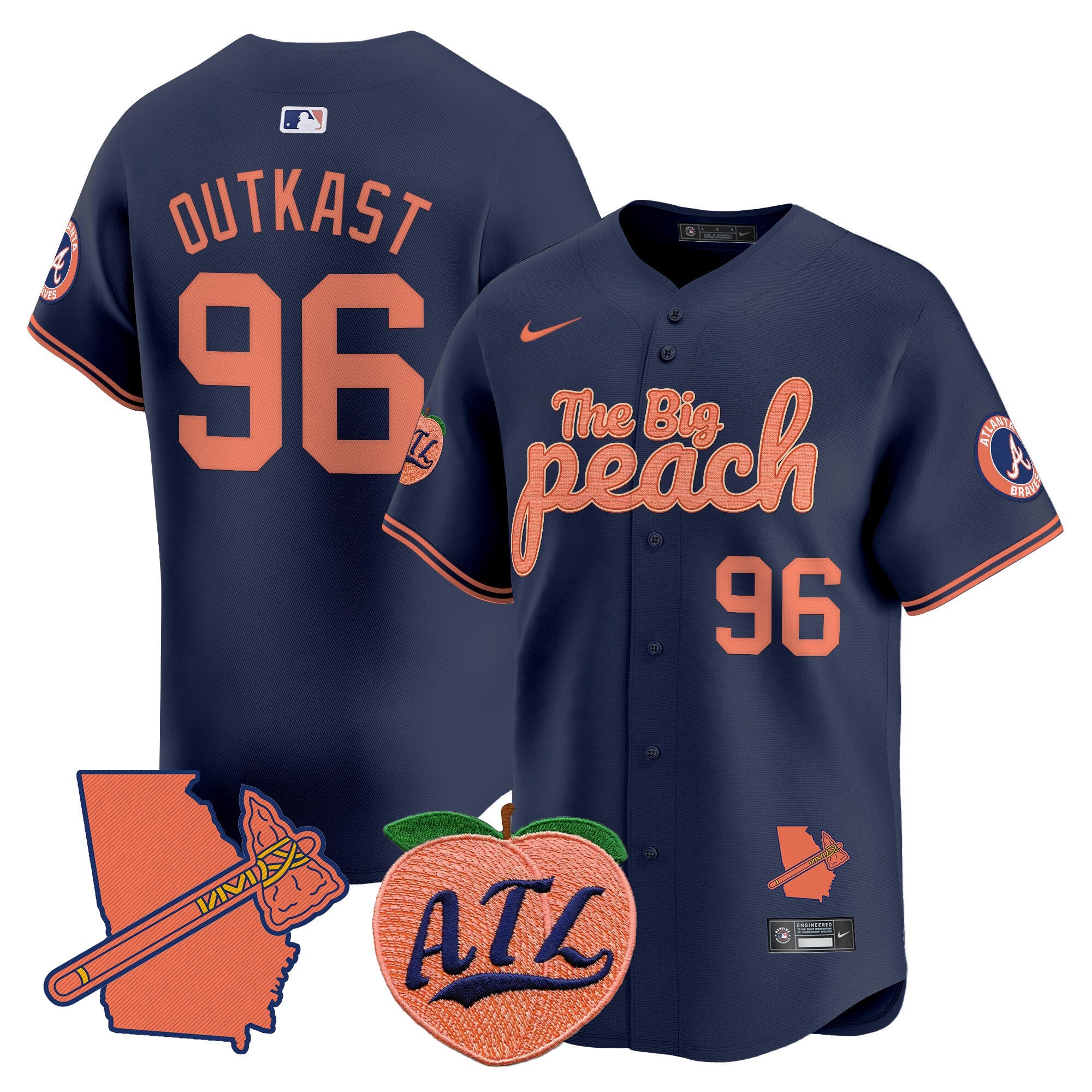 ATL The Big Peach Vapor Premier Limited Jersey - Stitched