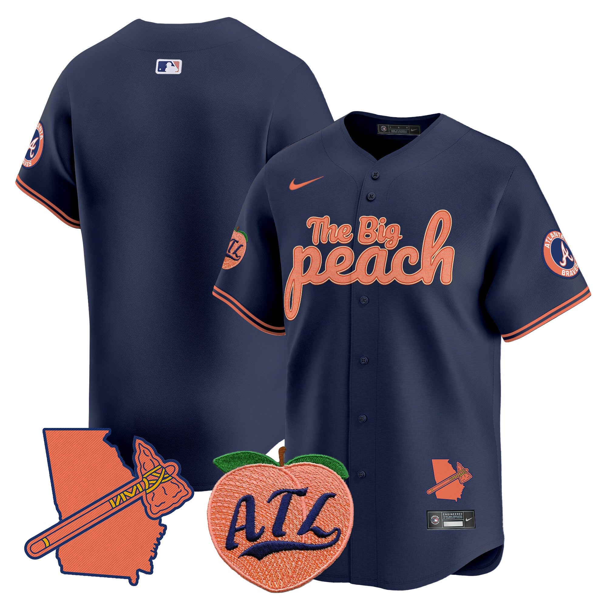 ATL The Big Peach Vapor Premier Limited Jersey - Stitched