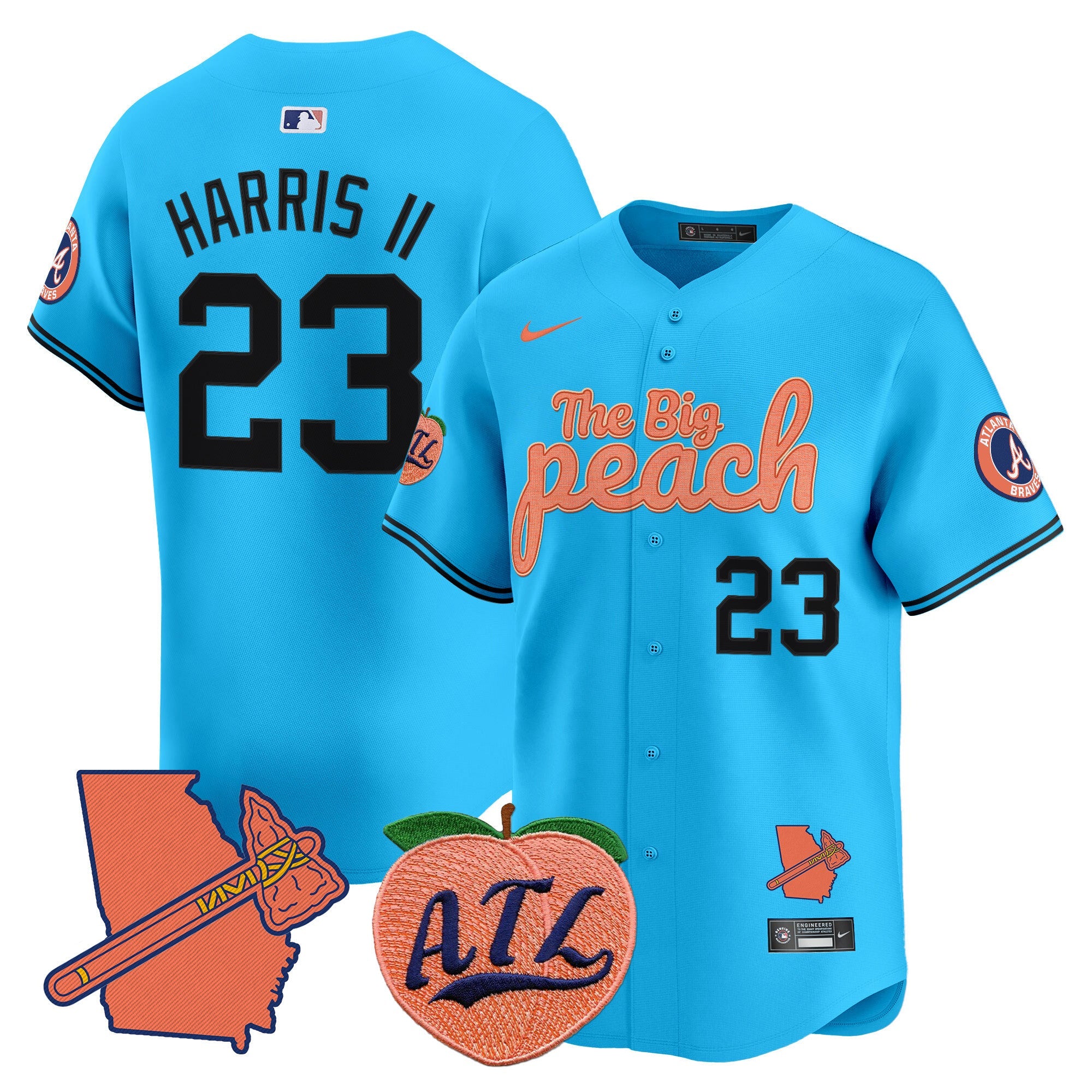 ATL The Big Peach Vapor Premier Limited Jersey - Stitched