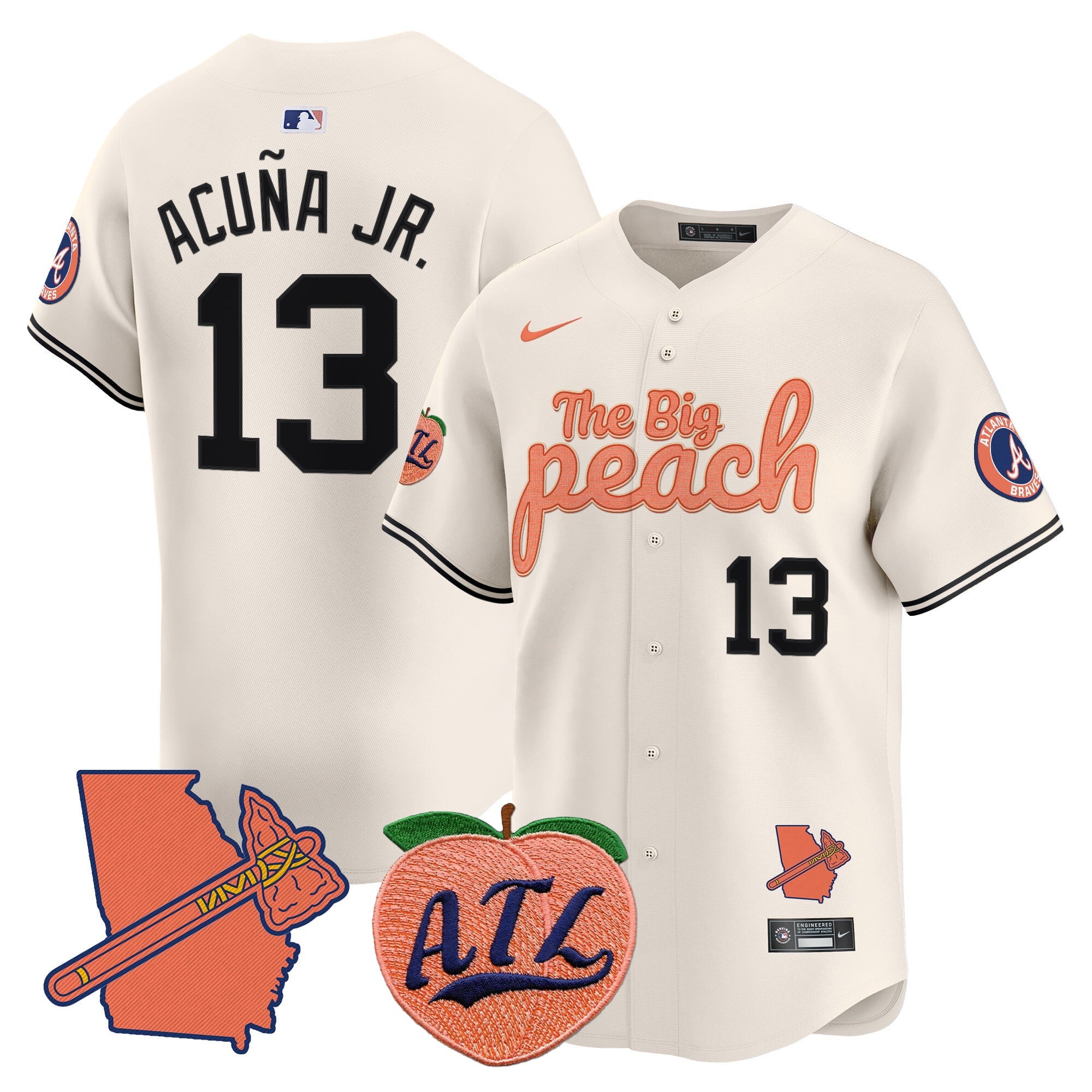 ATL The Big Peach Vapor Premier Limited Jersey - Stitched
