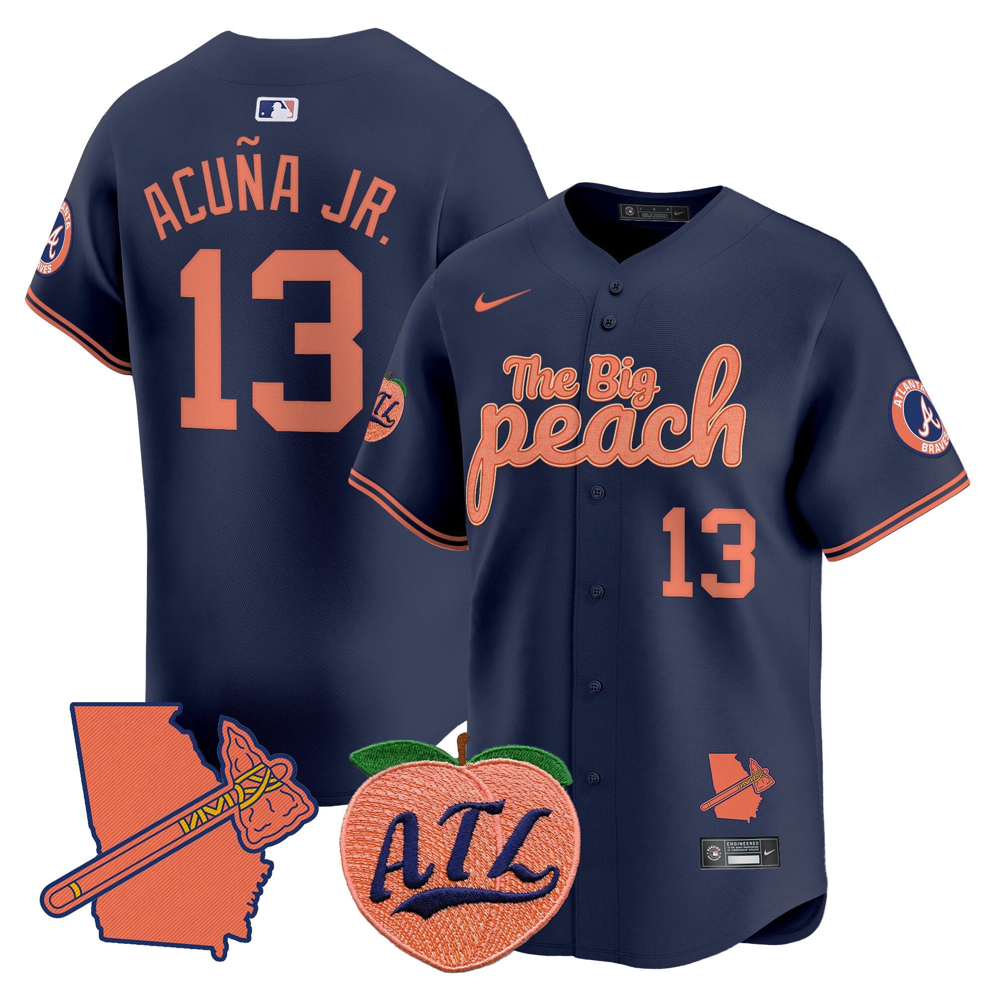 ATL The Big Peach Vapor Premier Limited Jersey - Stitched