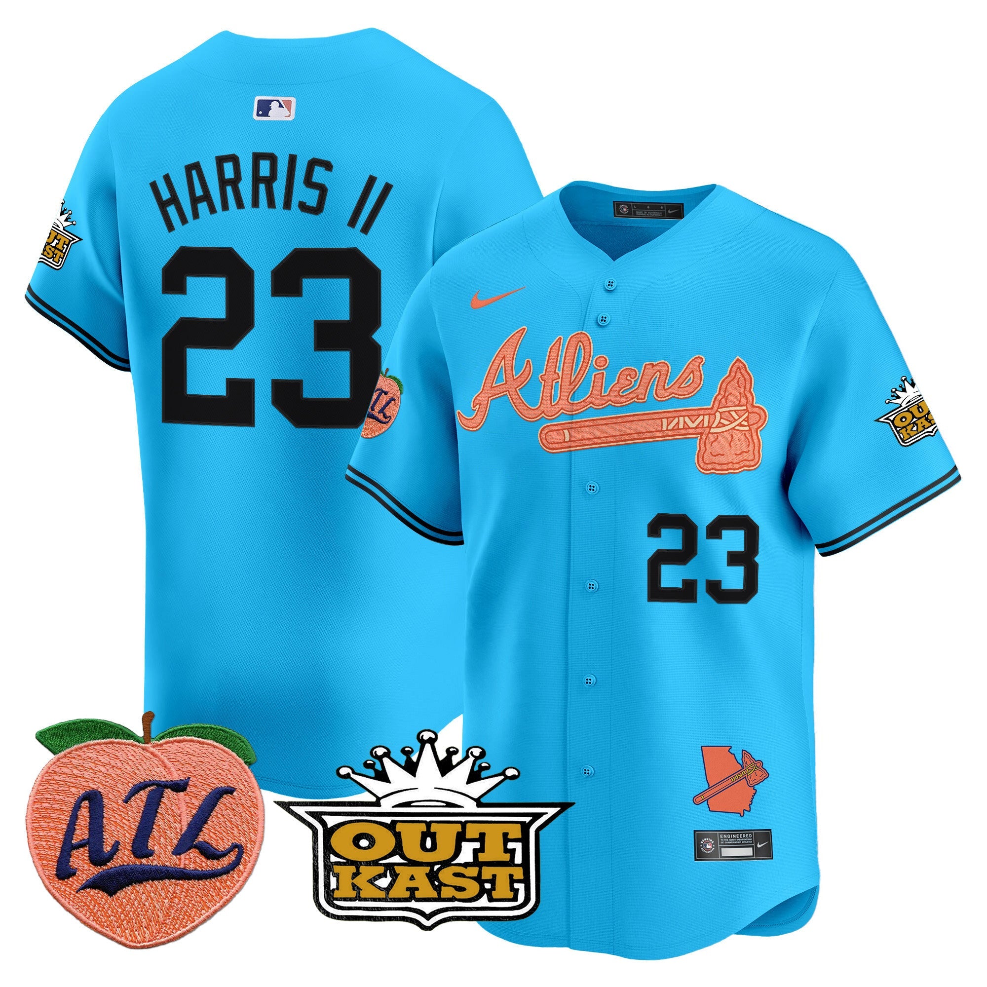 ATL Atliens & Peach Vapor Premier Limited Jersey - Stitched
