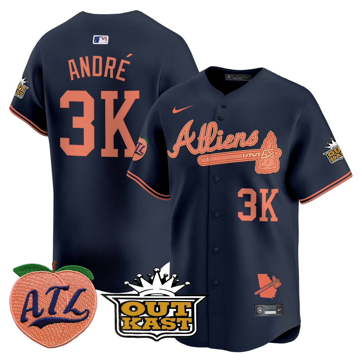 AB Atliens & Peach Vapor Premier Limited Jersey - Stitched