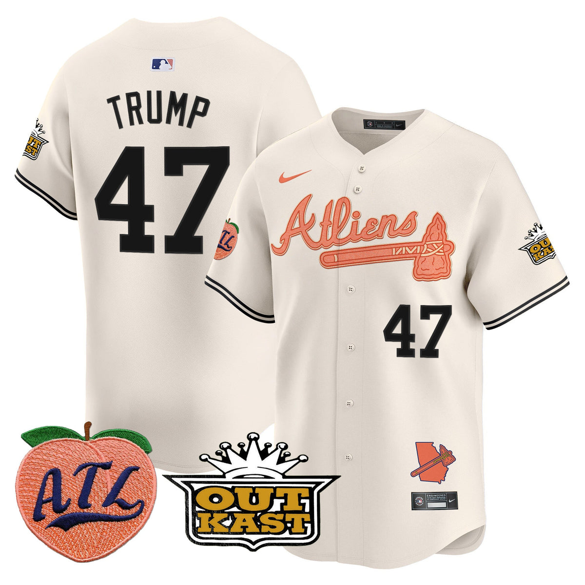 ATL Atliens & Peach Vapor Premier Limited Jersey - Stitched