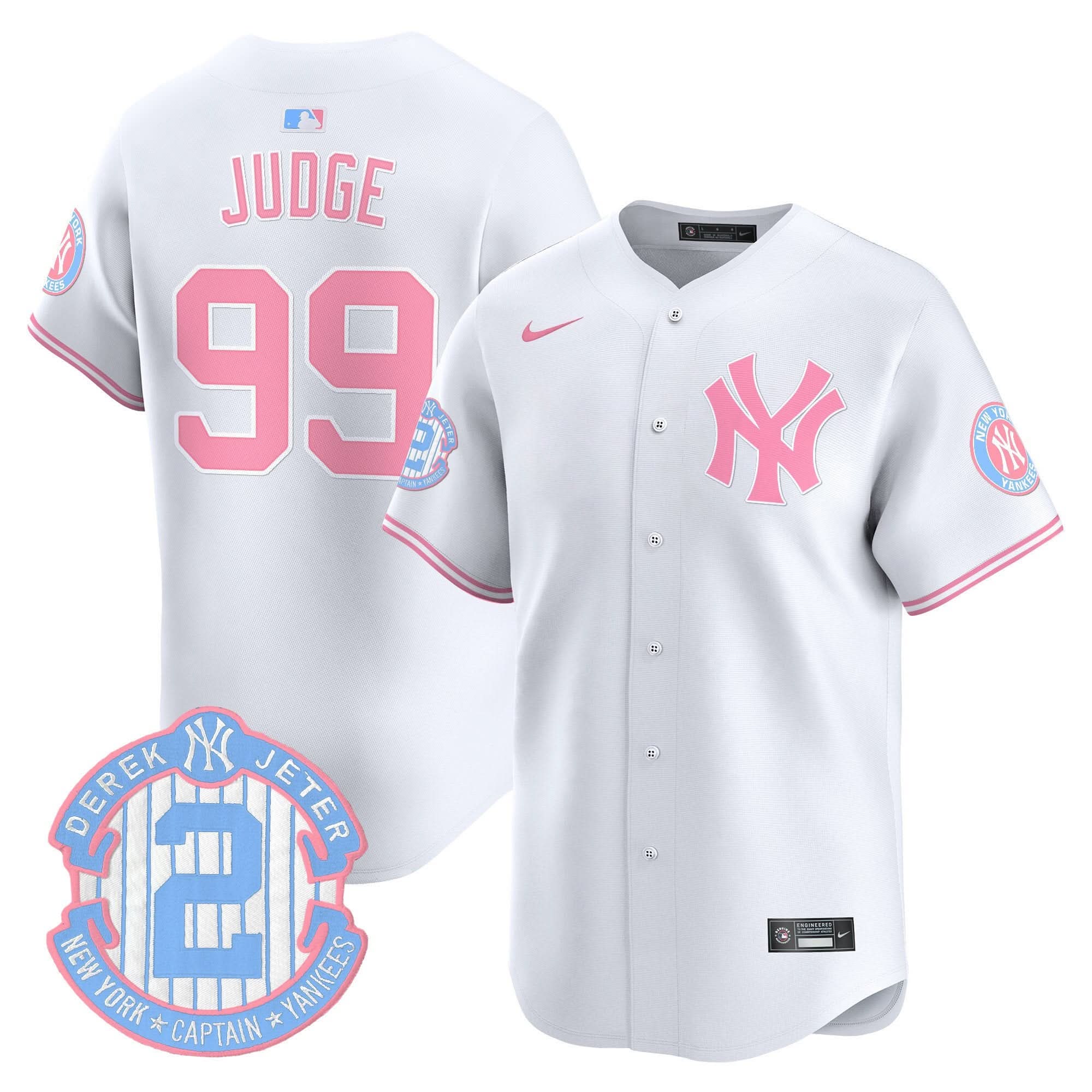 NYY Bubblegum Pink Vapor Premier Limited Jersey - Stitched