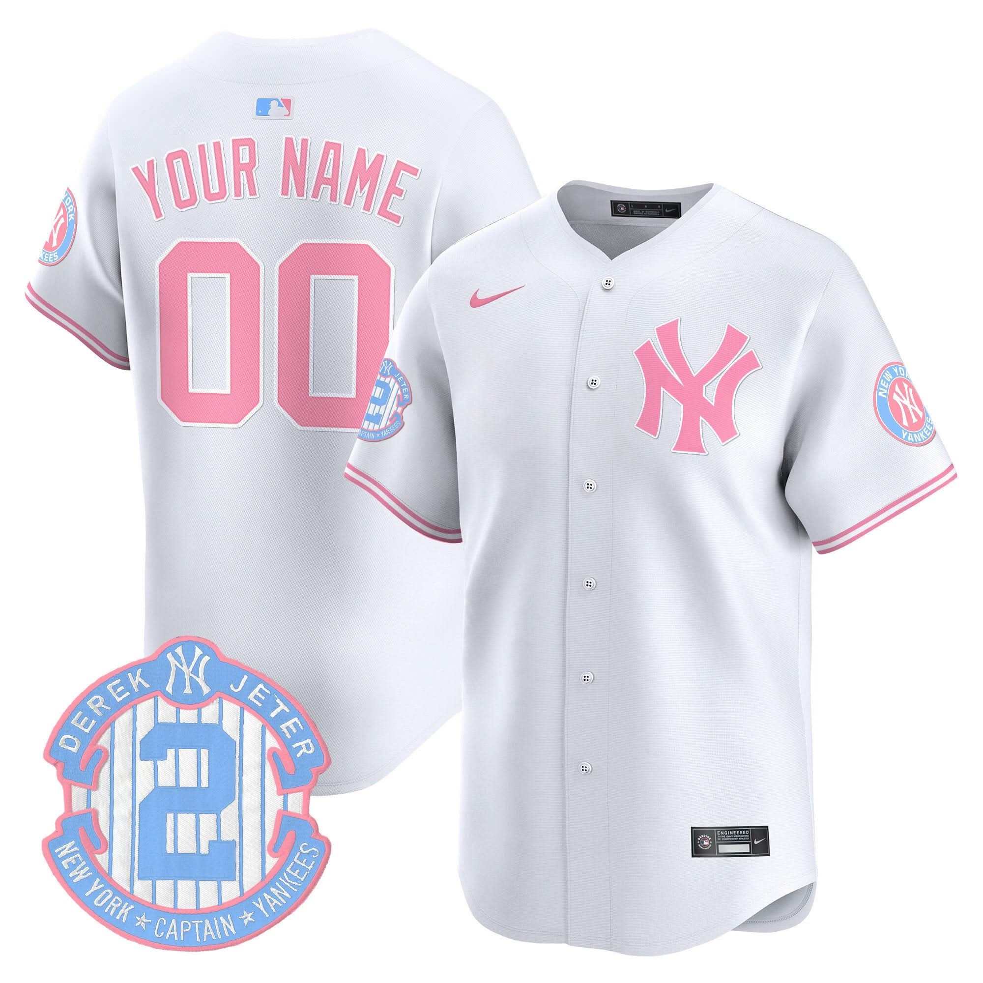 NYY Bubblegum Pink Vapor Premier Limited Custom Jersey - Stitched