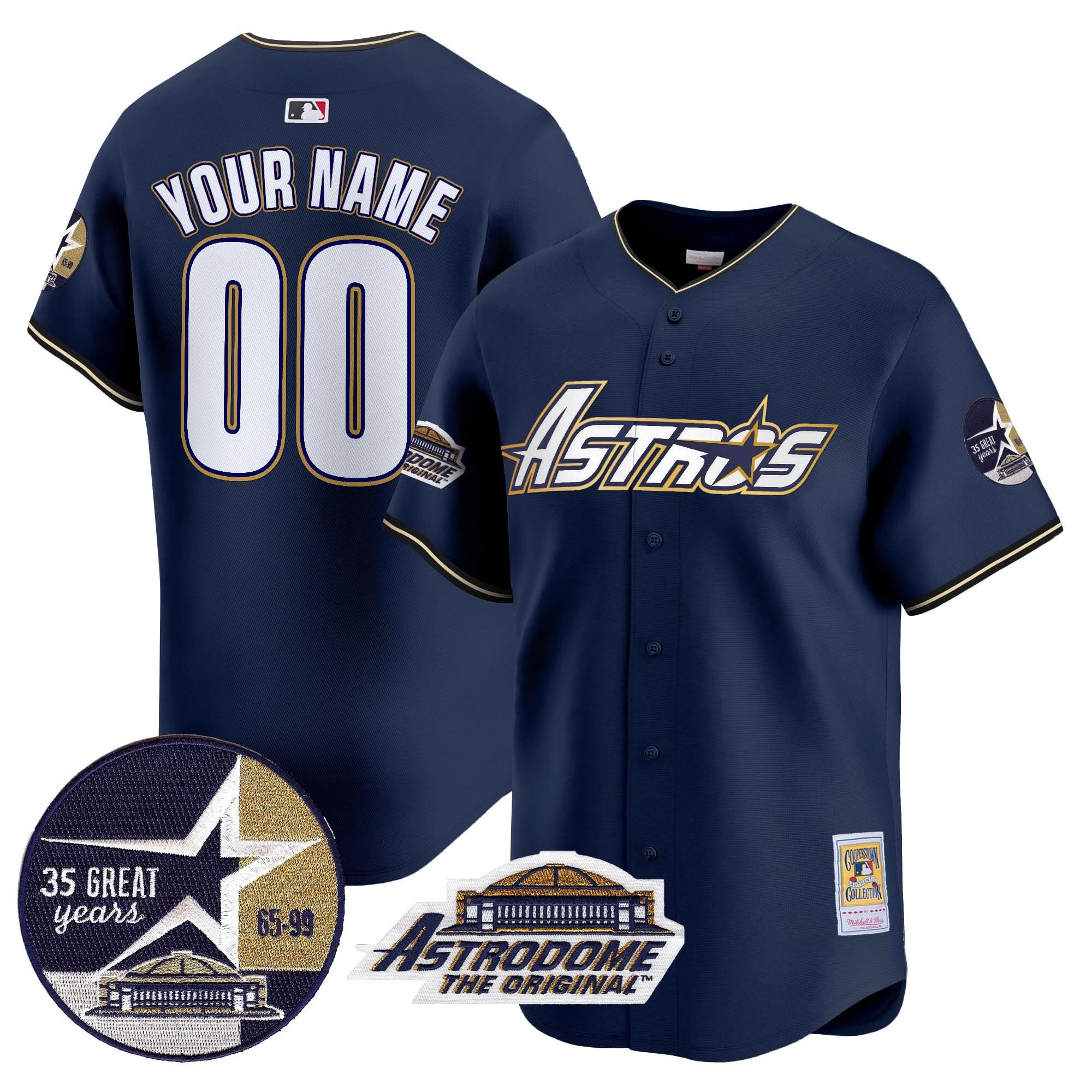HA 1999 Throwback 35th & Astrodome Patch Vapor Premier Limited Custom Jersey V3 - Stitched