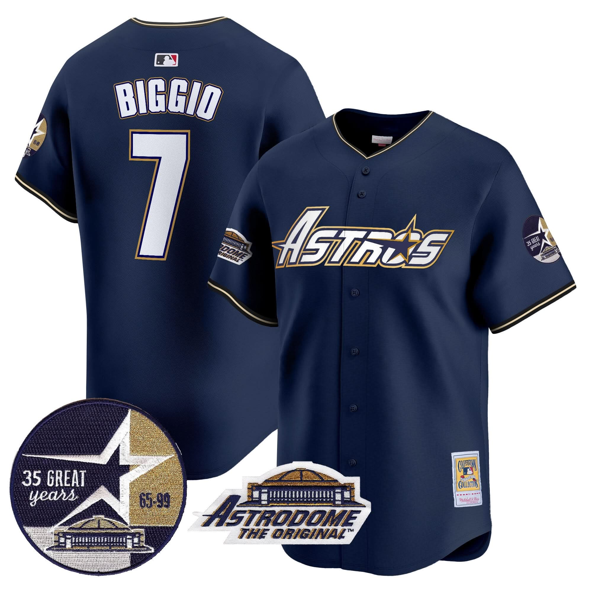 HA 1999 Throwback 35th & Astrodome Patch Vapor Premier Limited Jersey V3 - Stitched