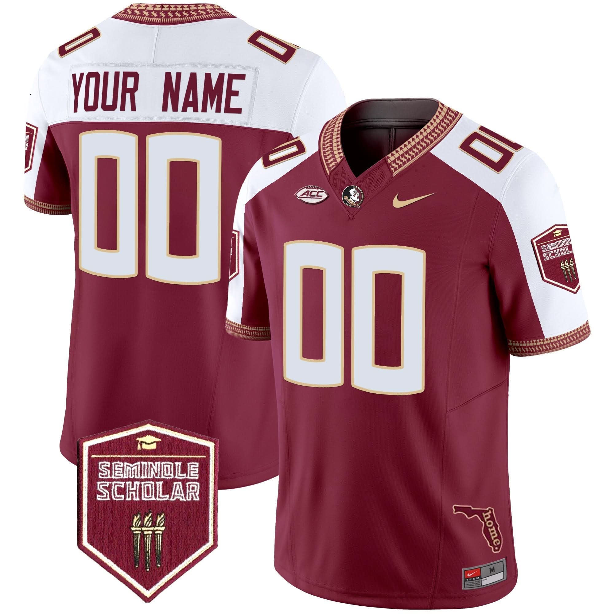 FSS 2024 Seminole Scholar Patch Vapor Limited Custom Jersey