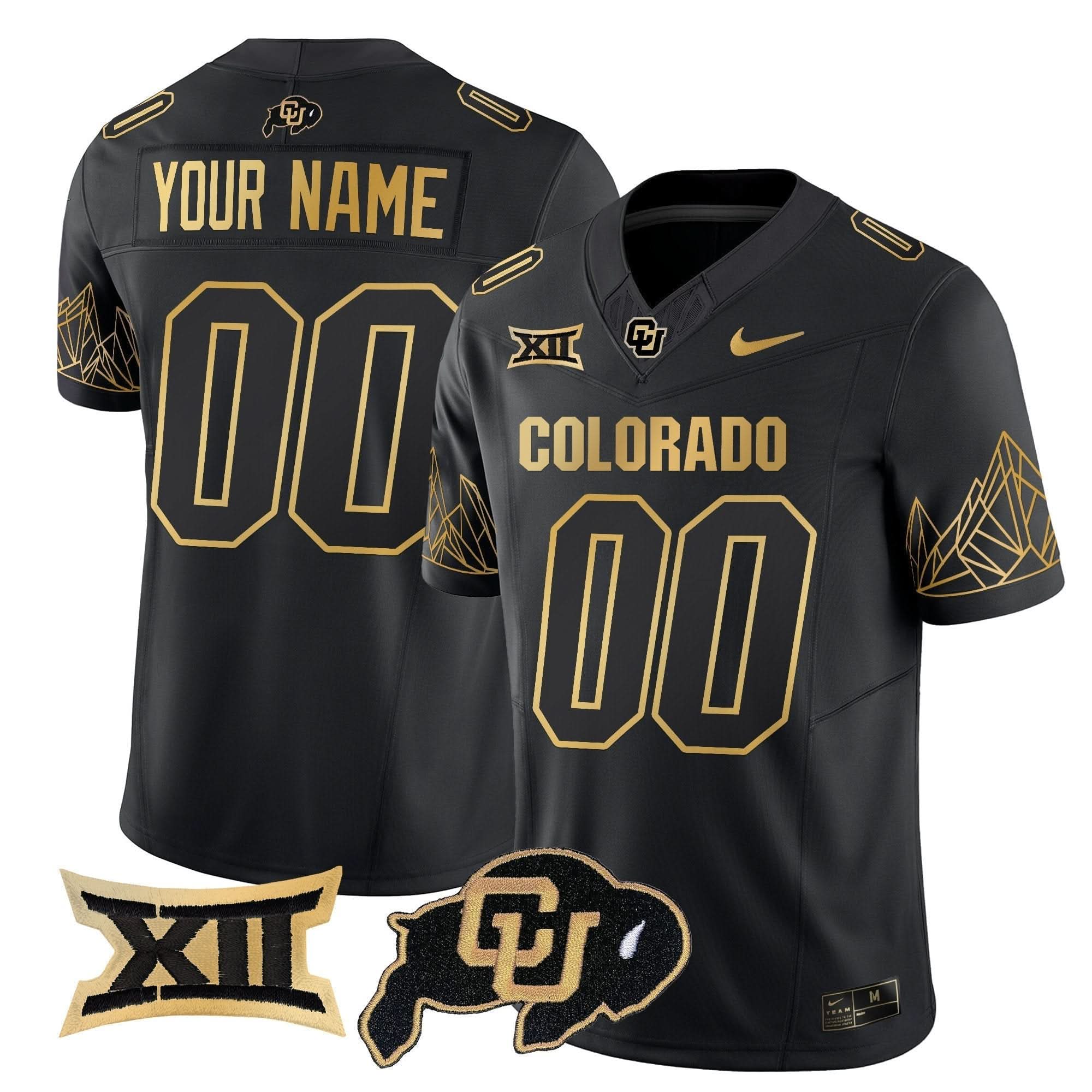 CB Big 12 XII Patch Gold Vapor Limited Custom Jersey