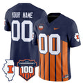 ILL 100th Memorial Stadium Patch Vapor Limited Custom Jersey