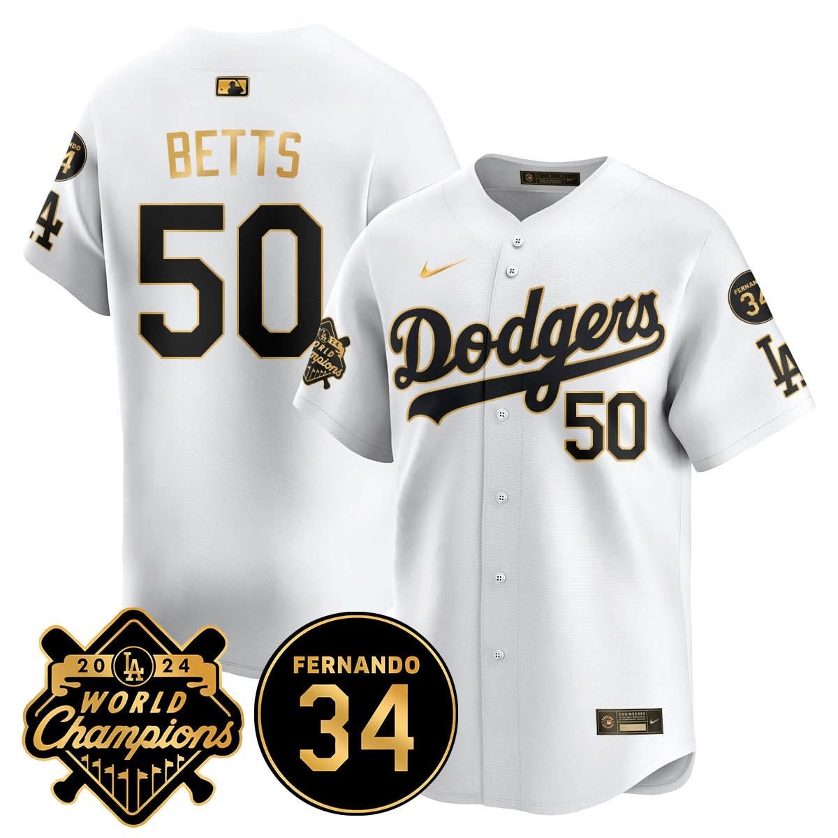 LA LAD - World Series Champions 2024/Fernando Valenzuela Memorial Jersey - Stitched