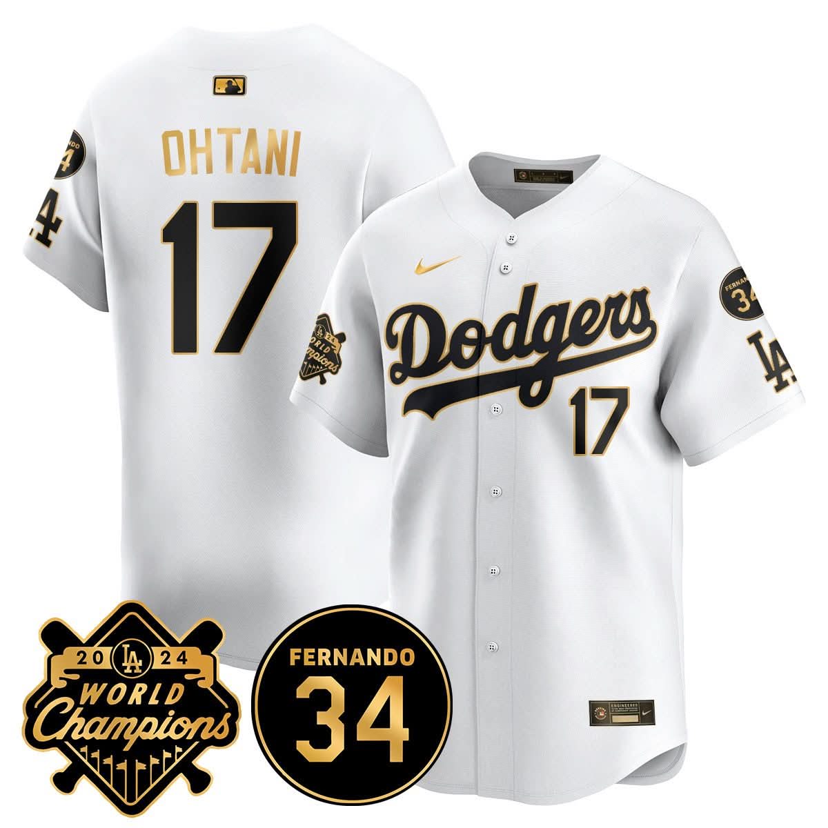 LA LAD - World Series Champions 2024/Fernando Valenzuela Memorial Jersey - Stitched