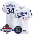 LAD El Toro 2024 World Series Champions Patch Vapor Premier Elite Jersey - Stitched