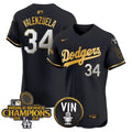LAD 2024 World Series Champions Gold Trim Vapor Premier Elite Jersey - Stitched