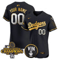 LAD 2024 World Series Champions Gold Trim Vapor Premier Elite Custom Jersey - Stitched
