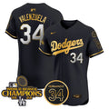 LAD 2024 World Series Champions Gold Trim Vapor Premier Elite Jersey V2 - Stitched