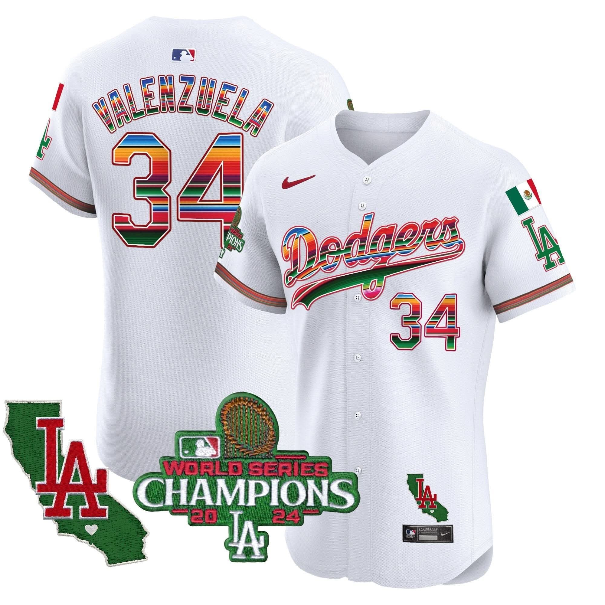 LAD Mexico 2024 World Series Champions Vapor Premier Elite Jersey - Stitched