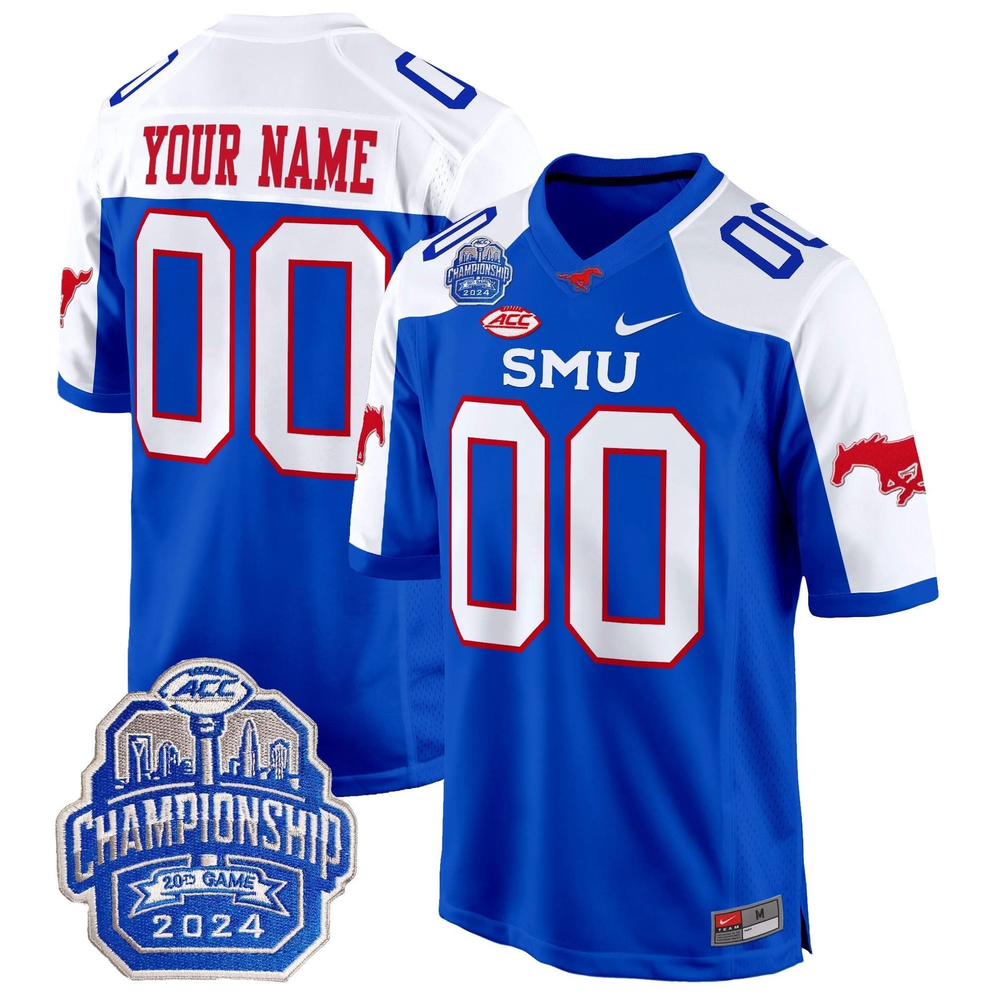 SMU 2024 ACC Championship Patch Game Custom Jersey