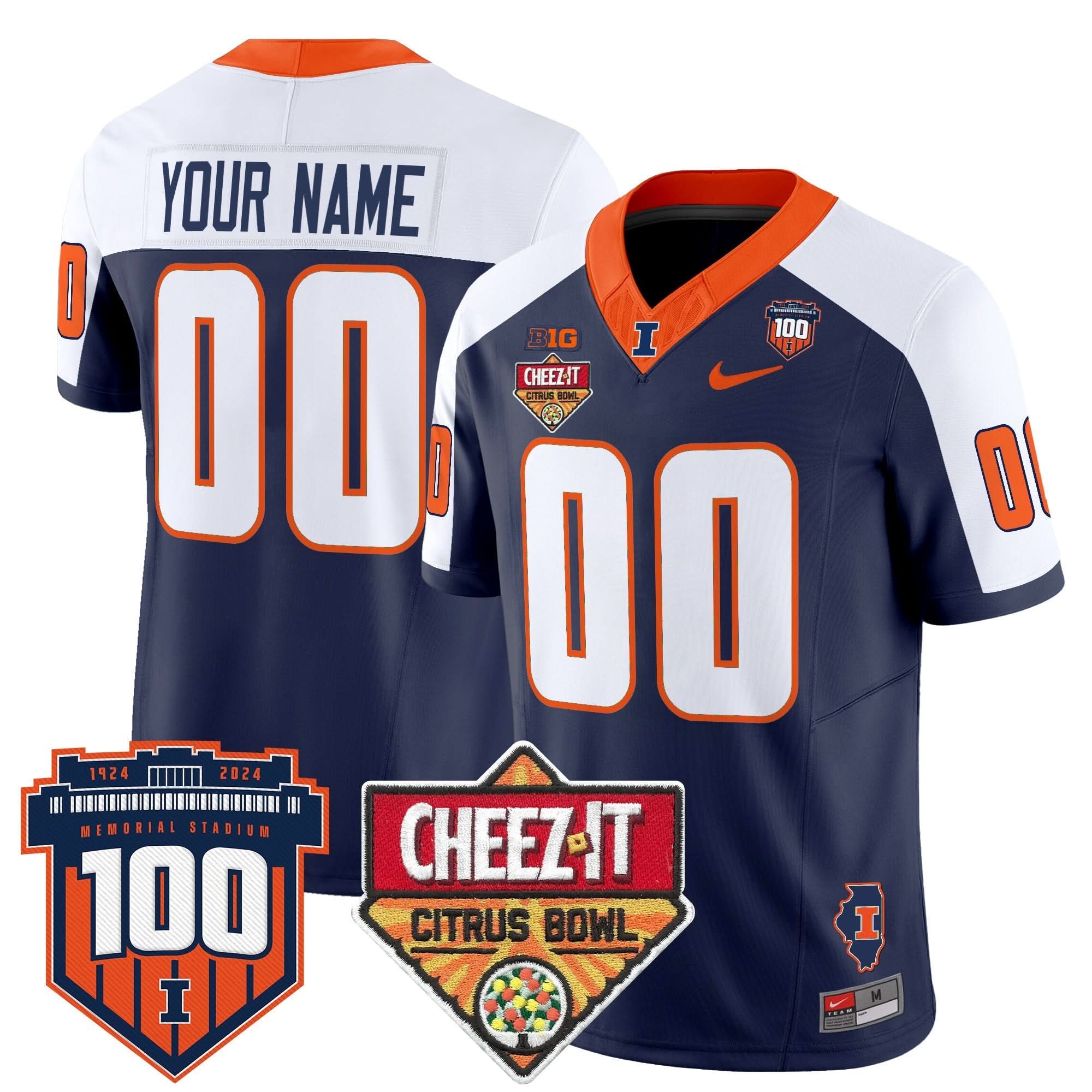 ILL 2025 Cheez-It Citrus Bowl Patch Vapor Limited Custom Jersey