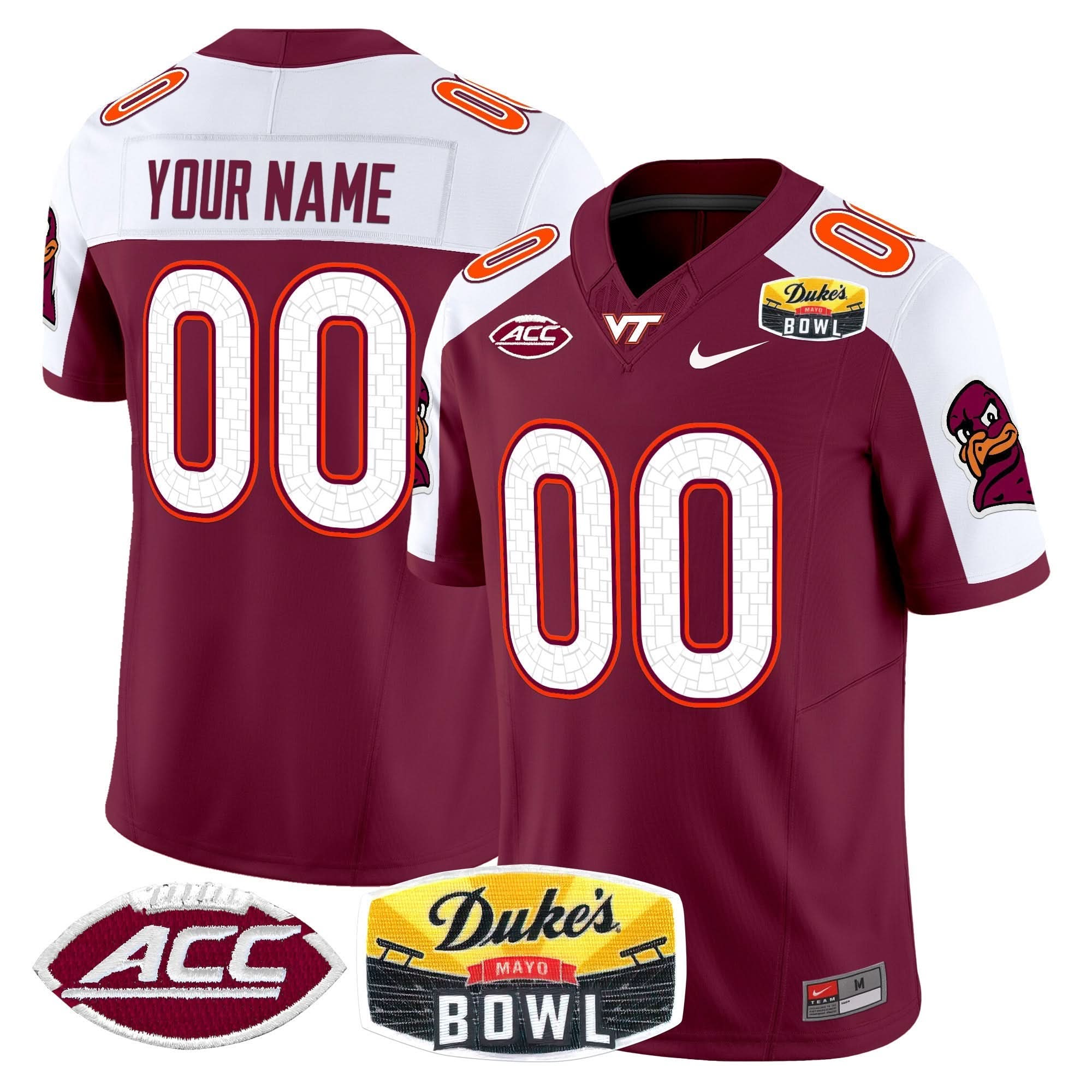 VTH 2025 Duke's Mayo Bowl Patch Vapor Limited Custom Jersey