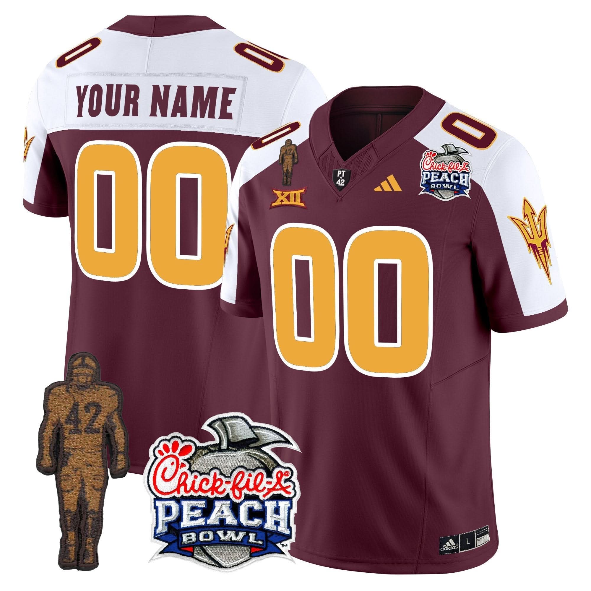 SD Pat Tillman & Peach Bowl Patch Vapor Limited Custom Jersey