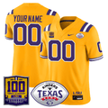 LSU 100 Years of Tiger Stadium & Texas Bowl Patch Vapor Limited Custom Jersey