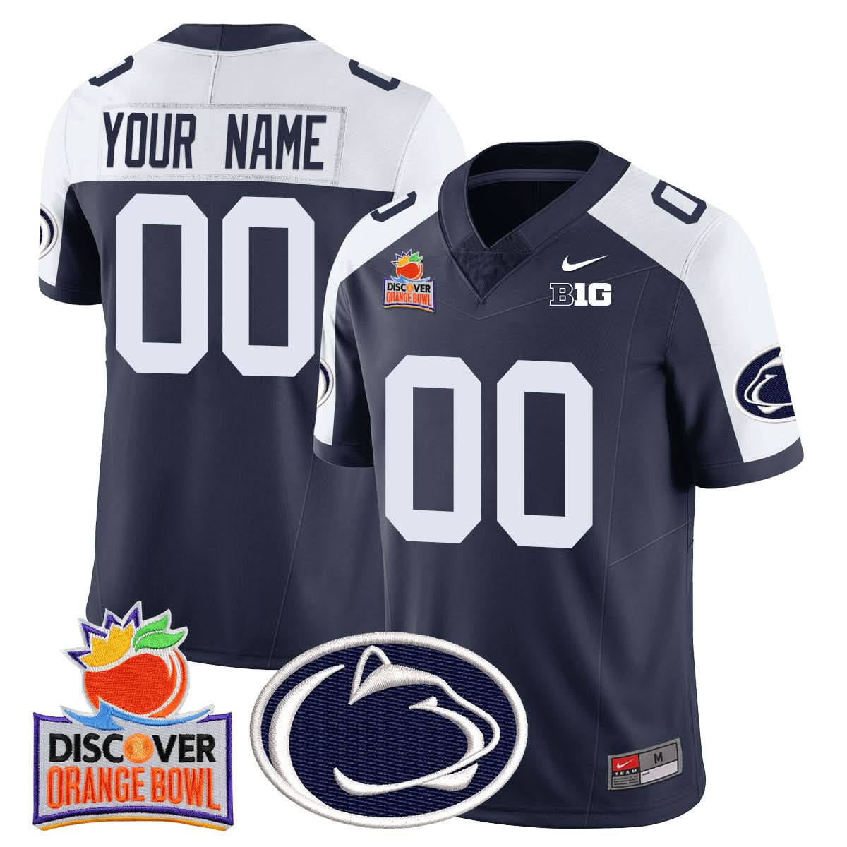 Custom Gender/Name PSU 2024 Orange Bowl Jersey N1