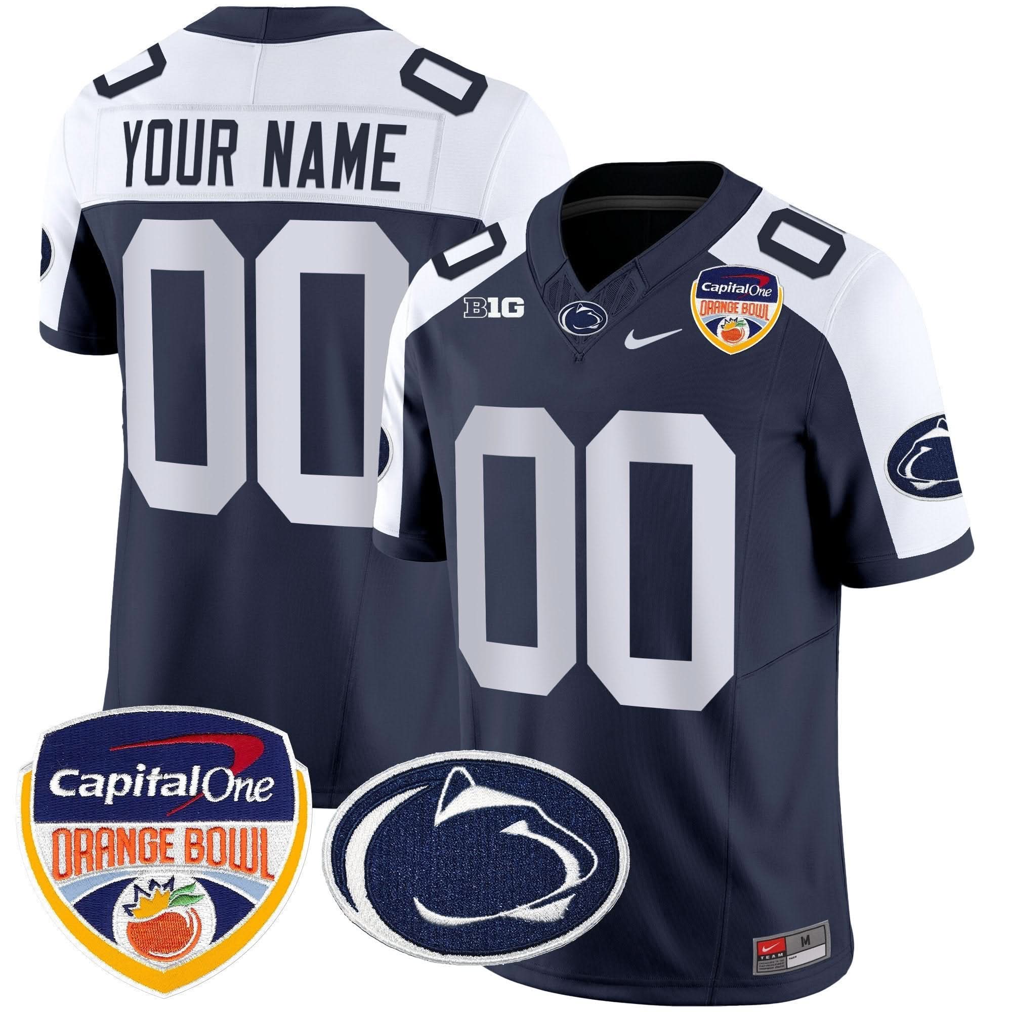 PSU Orange Bowl Patch Vapor Limited Custom Jersey