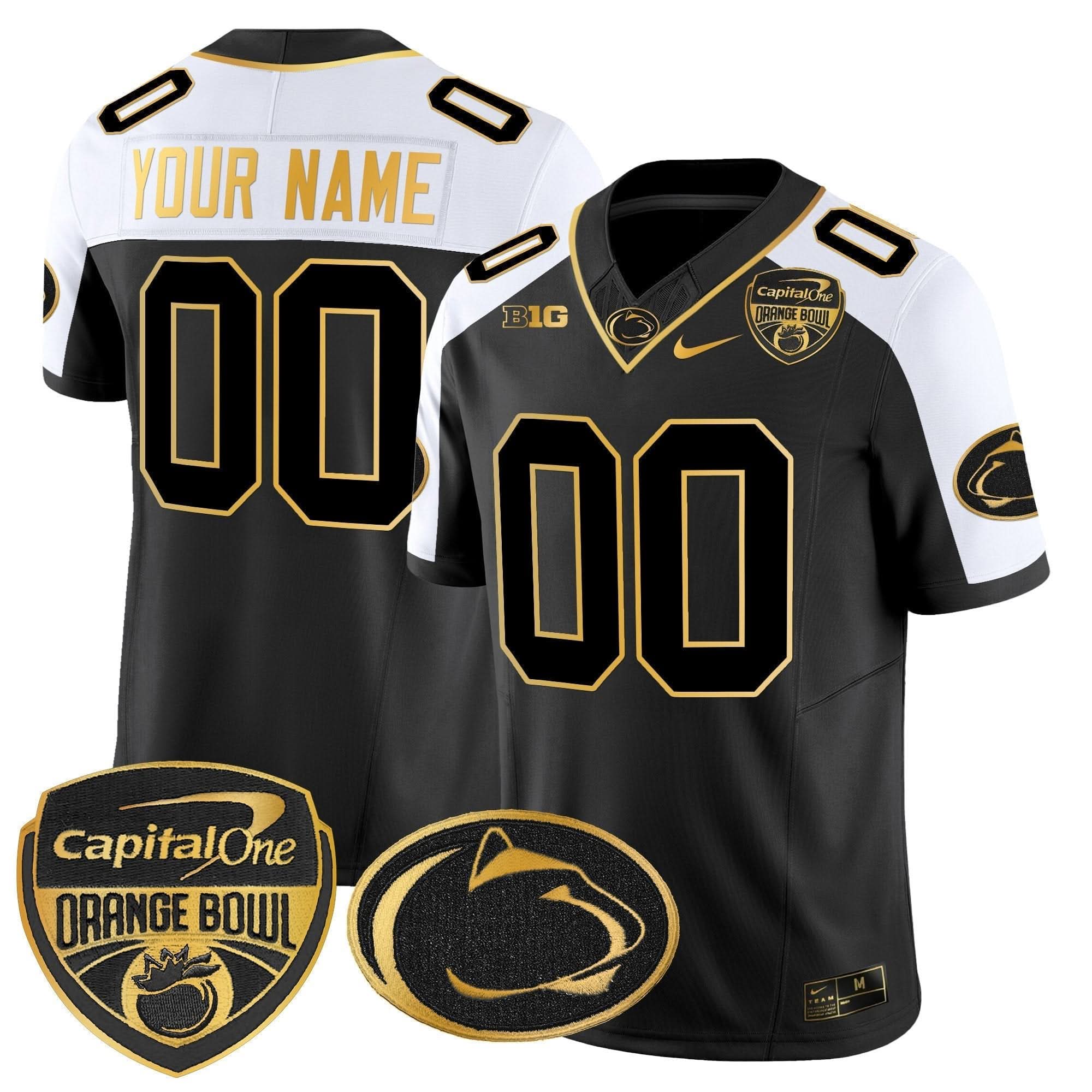 PSU Orange Bowl Patch Gold Vapor Limited Custom Jersey
