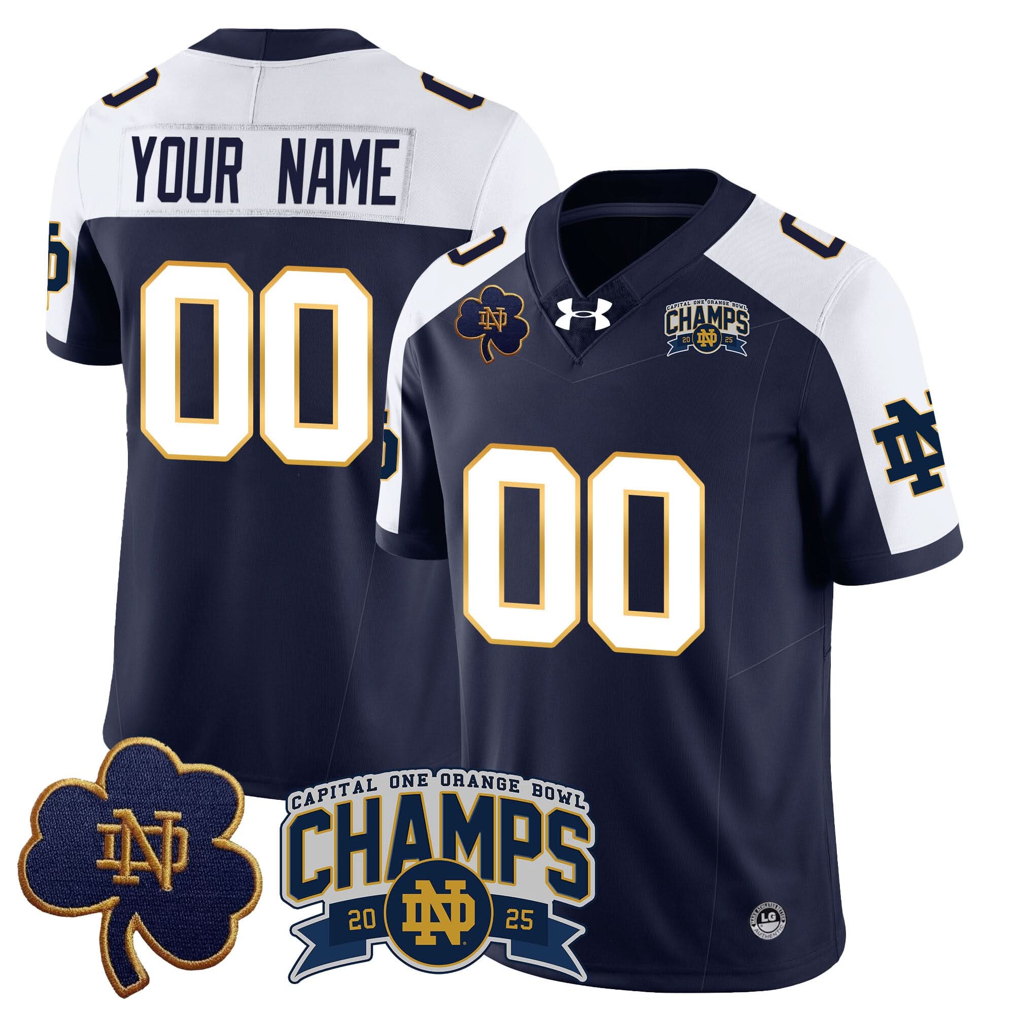Custom NDFI 2025 Orange Bowl Champions Jersey N6