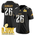 Men's Philadelphia Eagles Super Bowl LIX Patch Gold Vapor Limited Jersey - All Stitched