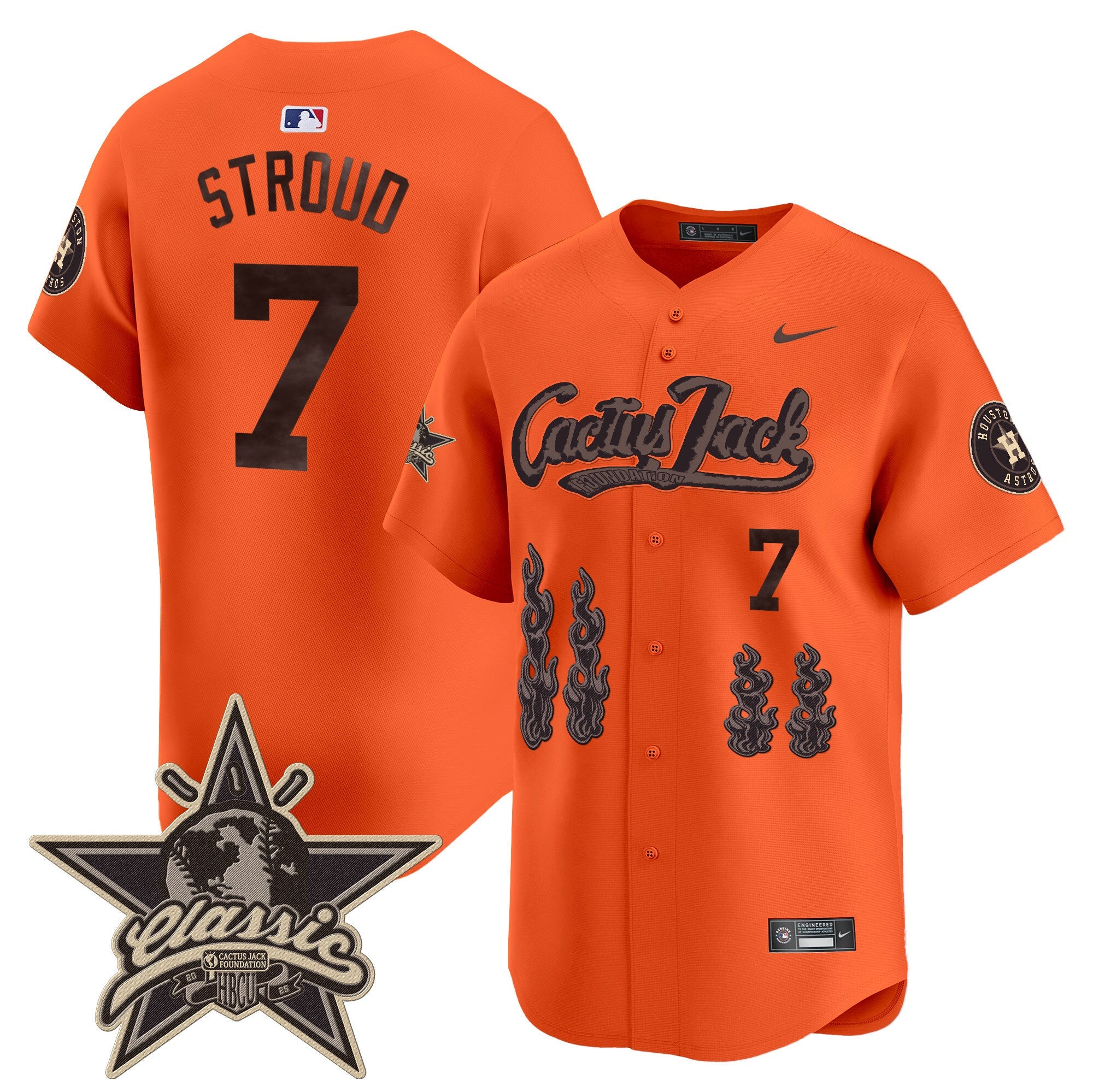 HOU Cactus Jack 2025 Vapor Premier Limited Jersey - Stitched