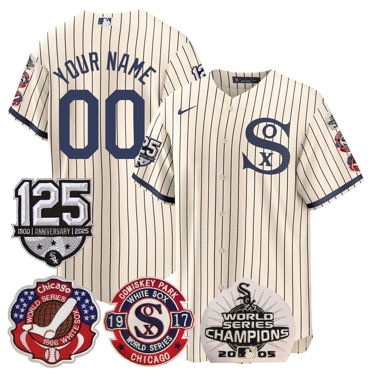 CustomCWS 125th Anniversary - World Series Champions Jersey - Stitched