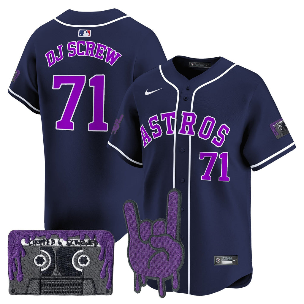HOU DJ Screw Patch Vapor Premier Limited Jersey - Stitched