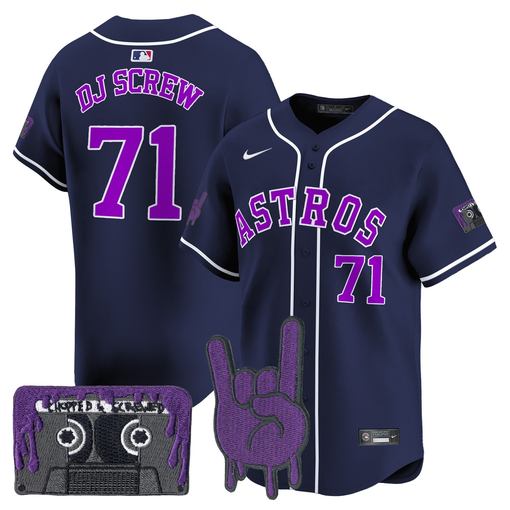 HOU DJ Screw Patch Vapor Premier Limited Jersey - Stitched