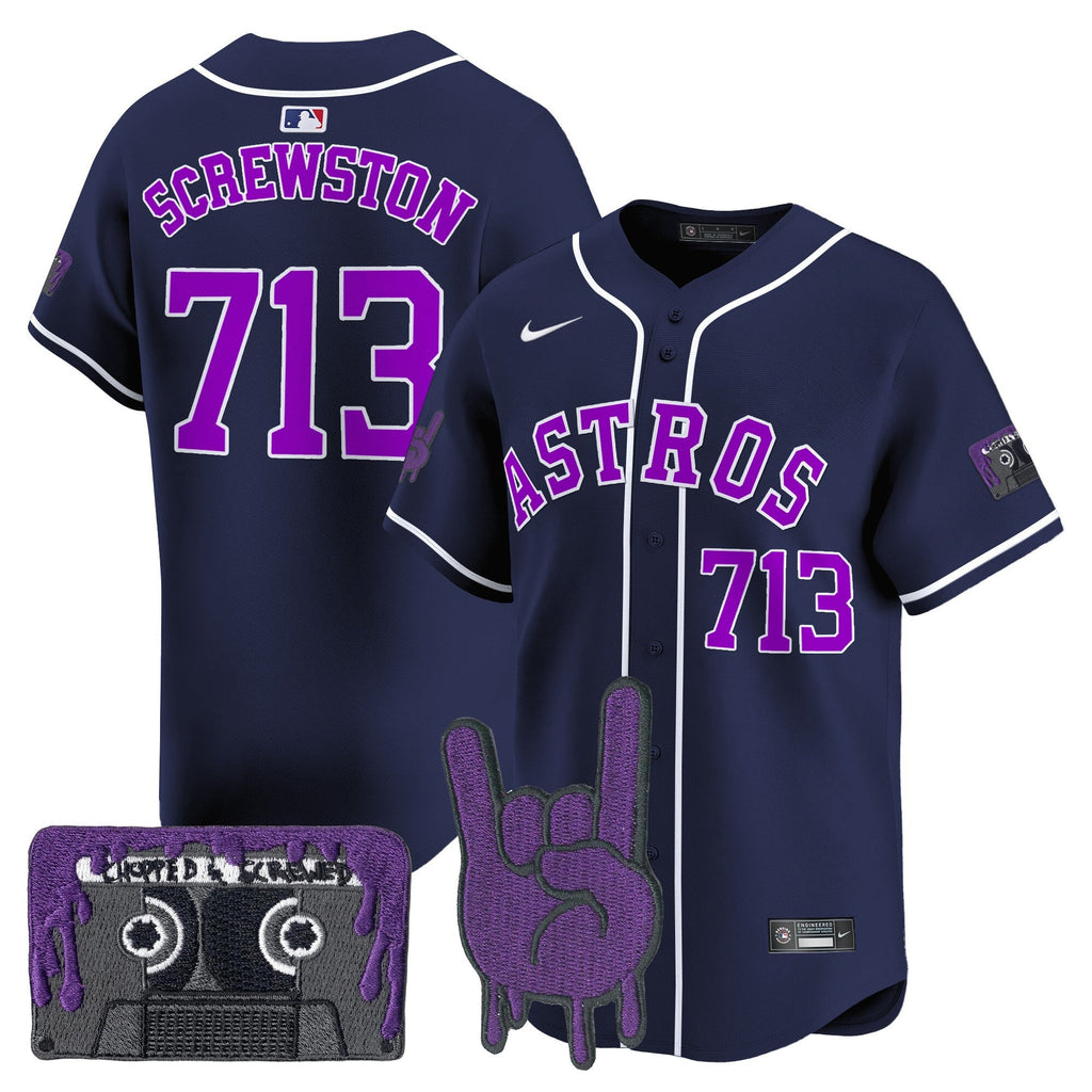 HOU DJ Screw Patch Vapor Premier Limited Jersey - Stitched