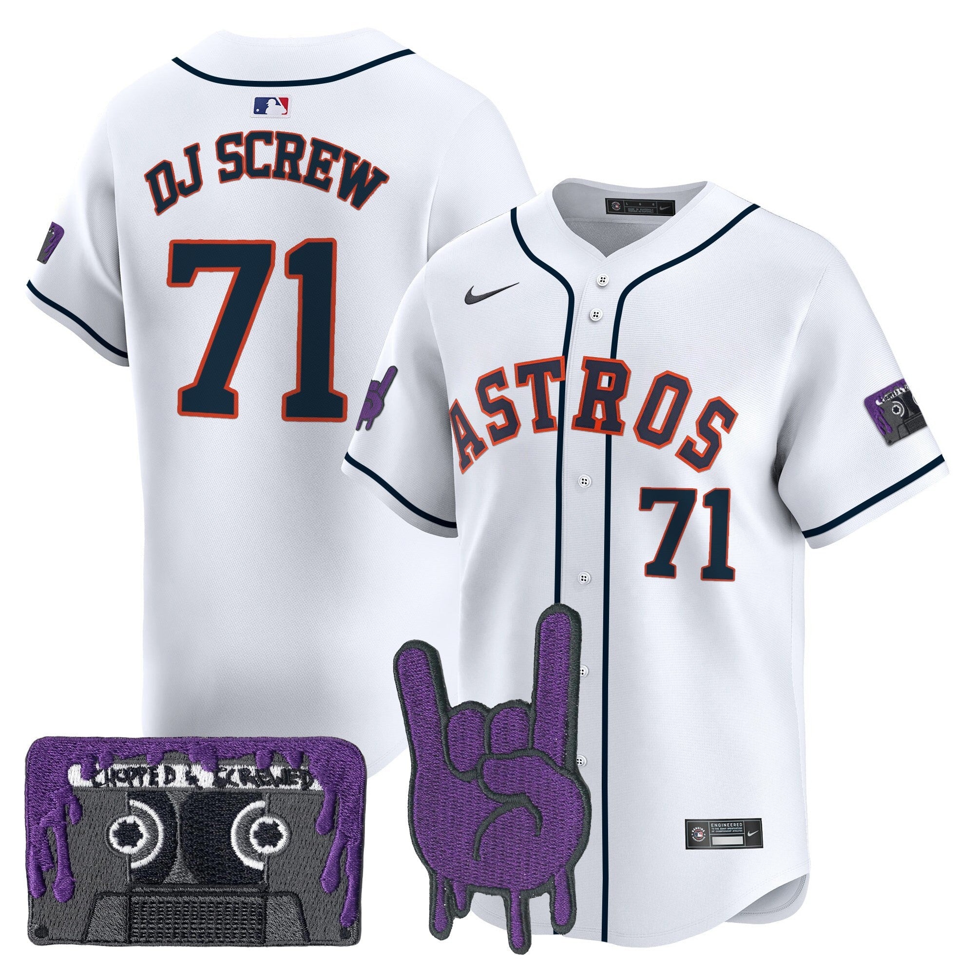 HOU DJ Screw Patch Vapor Premier Limited Jersey - Stitched