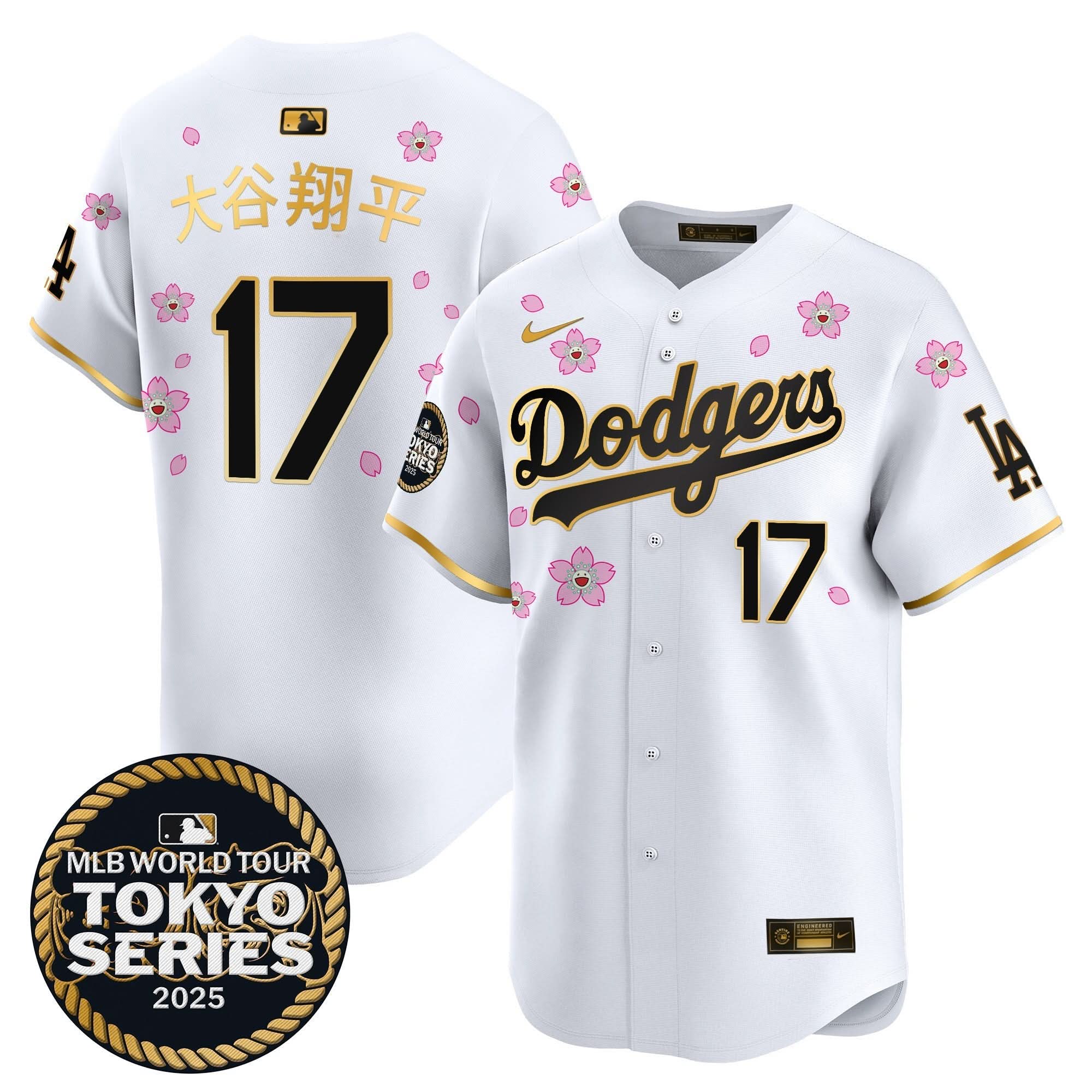 LAD Tokyo Series 2025 Gold Trim Vapor Premier Limited Jersey V2 - Stitched