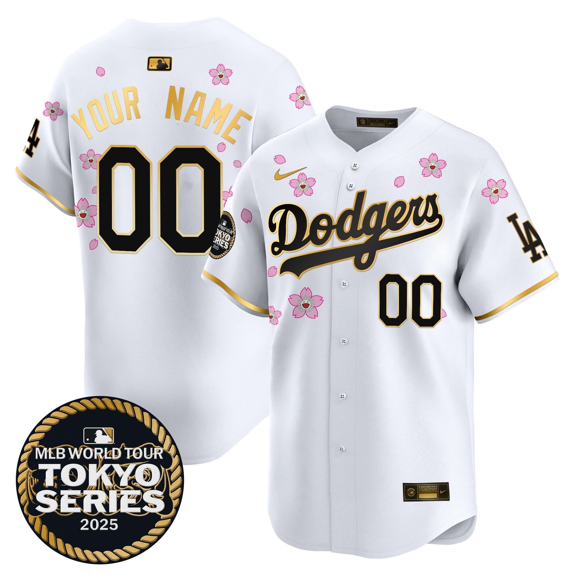 LAD Tokyo Series 2025 Gold Trim Vapor Premier Limited Custom Jersey V2 - Stitched