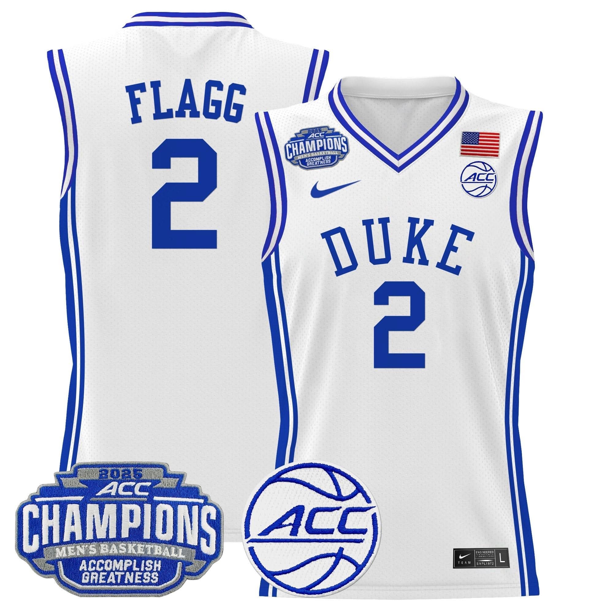 DUKE 2025 ACC Conference Tournament Champions Basketball Jersey - Stitched