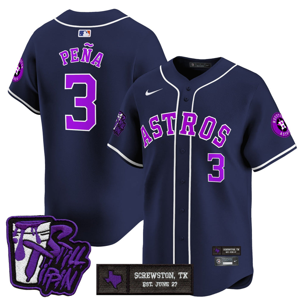 HOU DJ Screw Still Tippin Purple Patch Vapor Premier Limited Jersey - Stitched