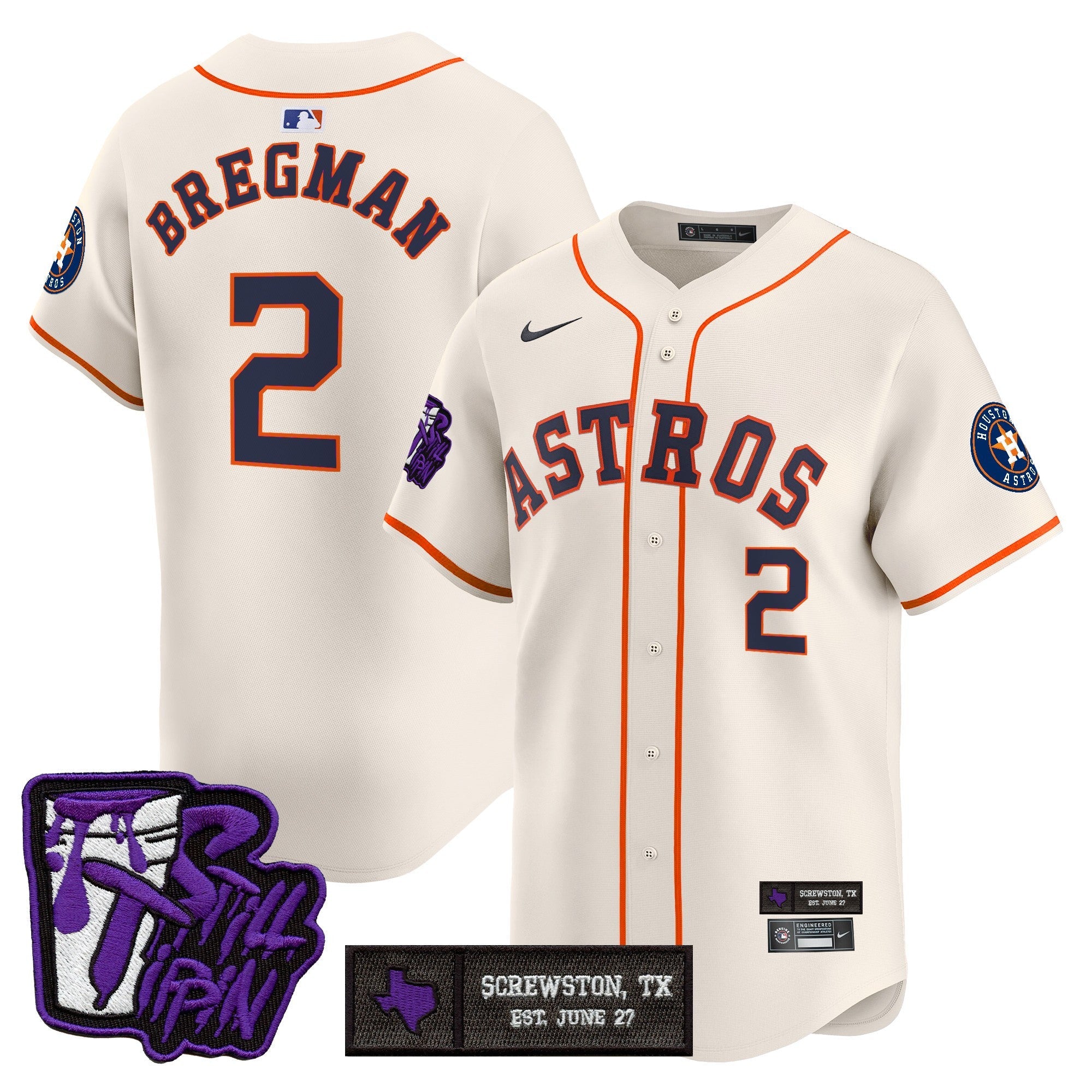 HOU DJ Screw Still Tippin Purple Patch Vapor Premier Limited Jersey - Stitched