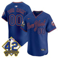 NYM 2025 Jackie Robinson Patch Road Alternate Custom Jersey – Stitched